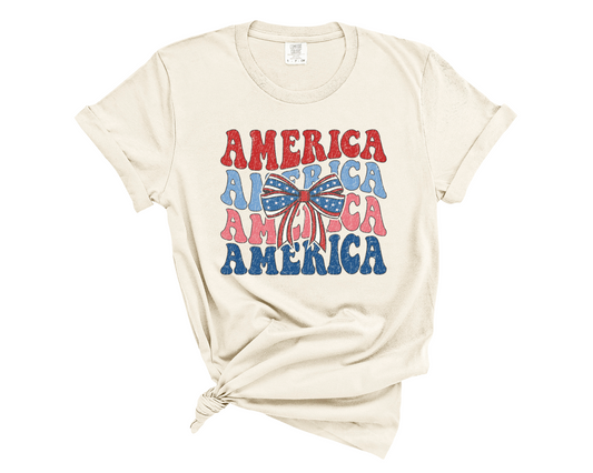 American Coquette Bow Patriotic Tee