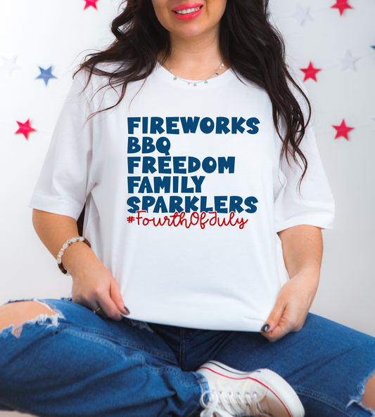 Fireworks • BBQ • Freedom Patriotic Tee