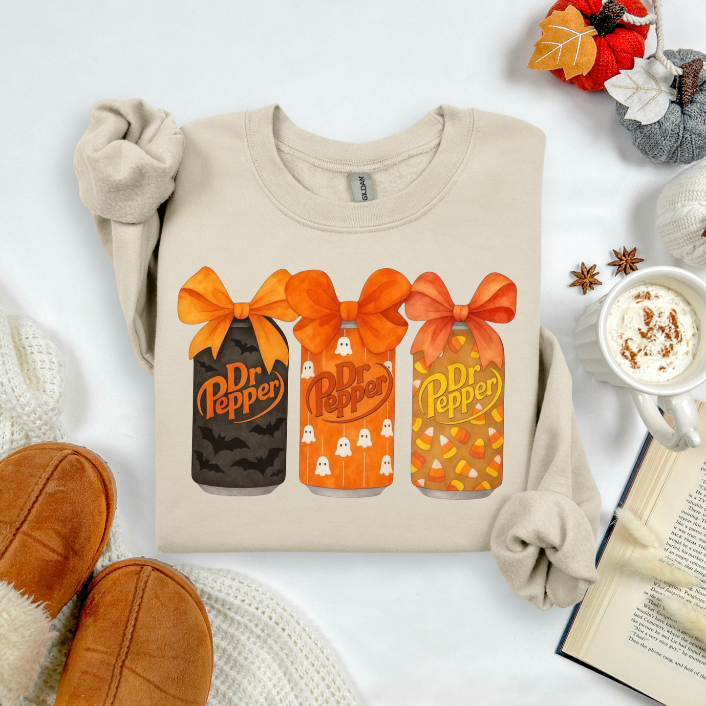 Spooky Halloween Dr. Pepper Coquette Bows Pullover Sweatshirt