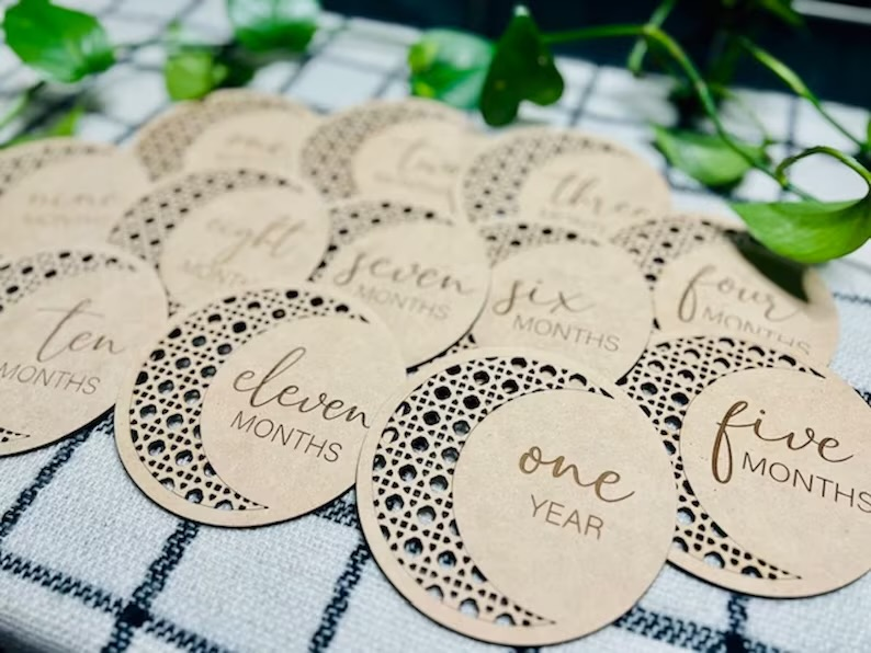 Baby Milestone Cards - Rattan Moons