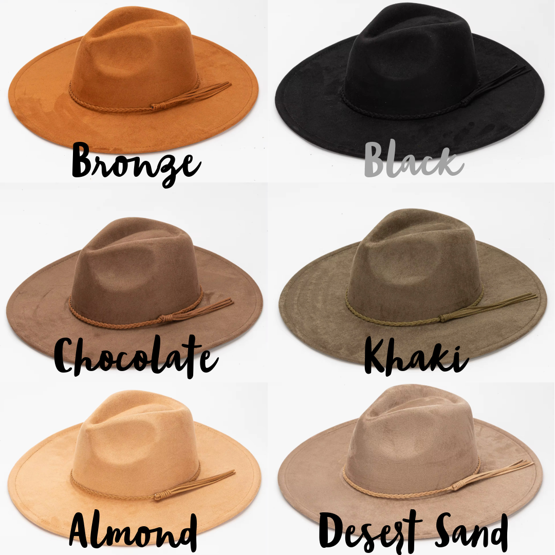 Floral Engraved Women’s Wide Brim Fedora Hat