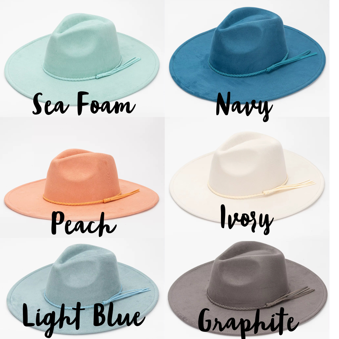 Floral Engraved Women’s Wide Brim Fedora Hat