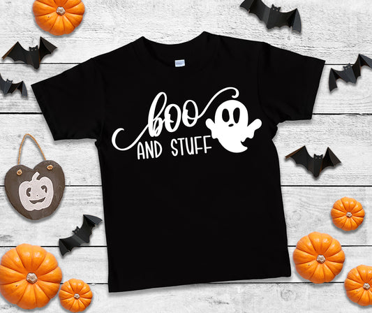 Kids Halloween Boo and Stuff Shirt