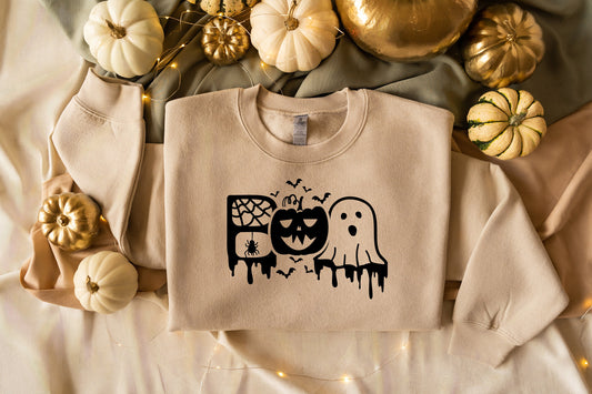 Halloween Sweatshirt Boo Ghost